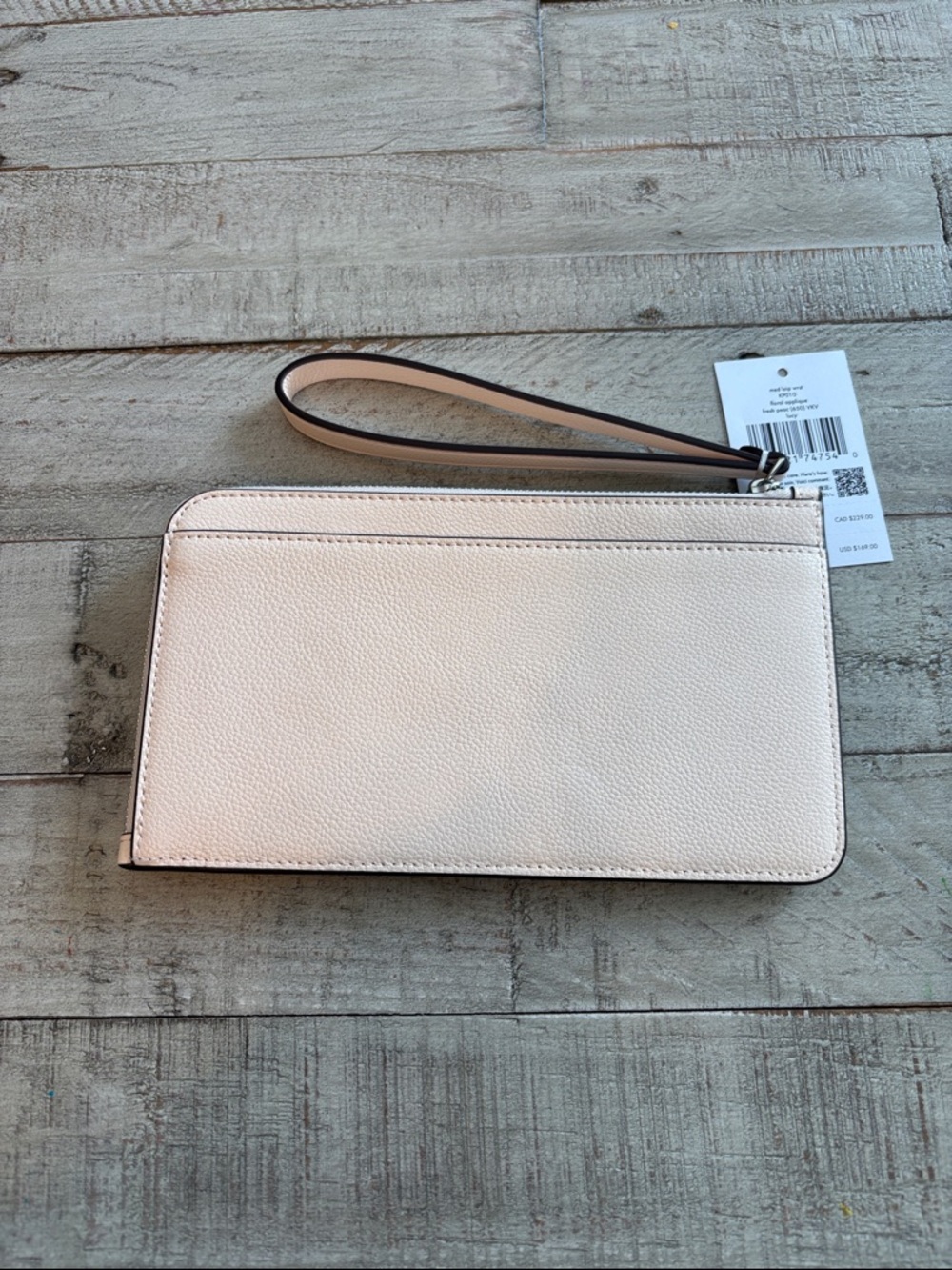 NWT Kate Spade Pink Floral Appliqué Wristlet with Olive and Mint Accents - Picture 2 of 7